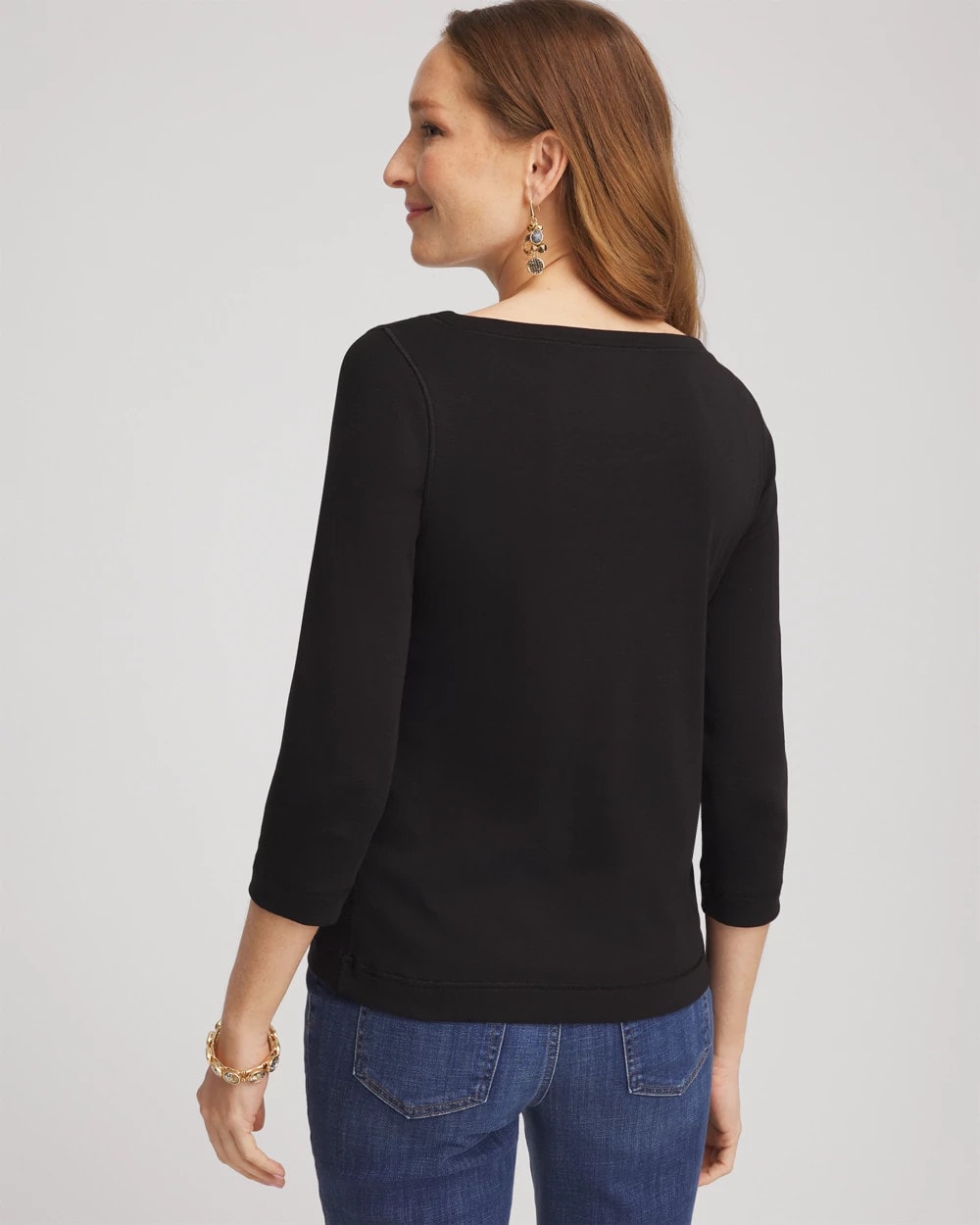 Chico's For Sale Black Pima Cotton 3/4 Sleeve Tee