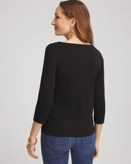 Chico's For Sale Black Pima Cotton 3/4 Sleeve Tee