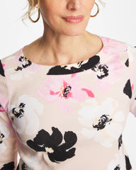 Chico's For Sale Sweet Blossom Printed Pima 3/4 Sleeve Tee