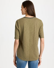 Chico's Online Lichen Cotton Slub V-Neck Tee