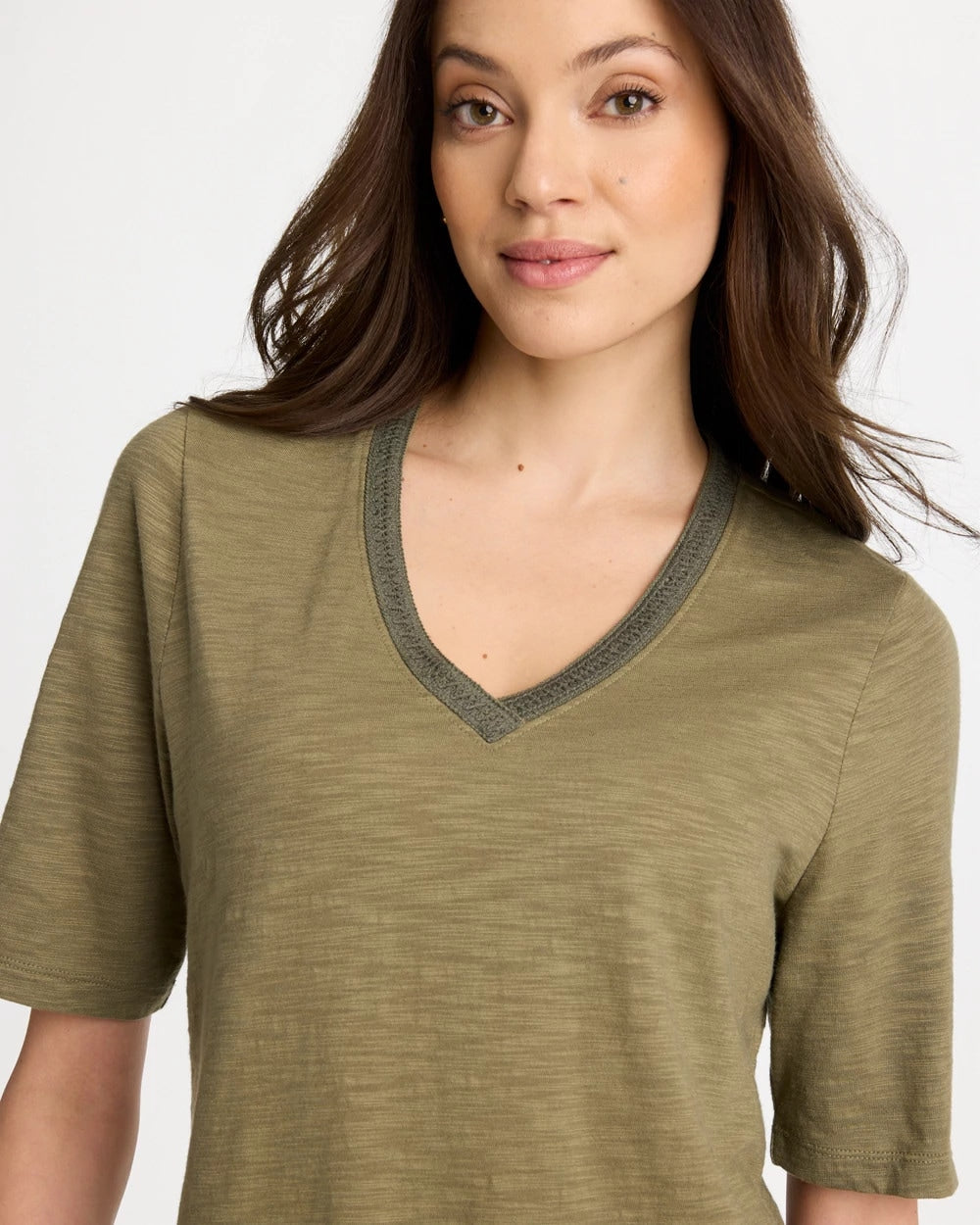 Chico's Online Lichen Cotton Slub V-Neck Tee