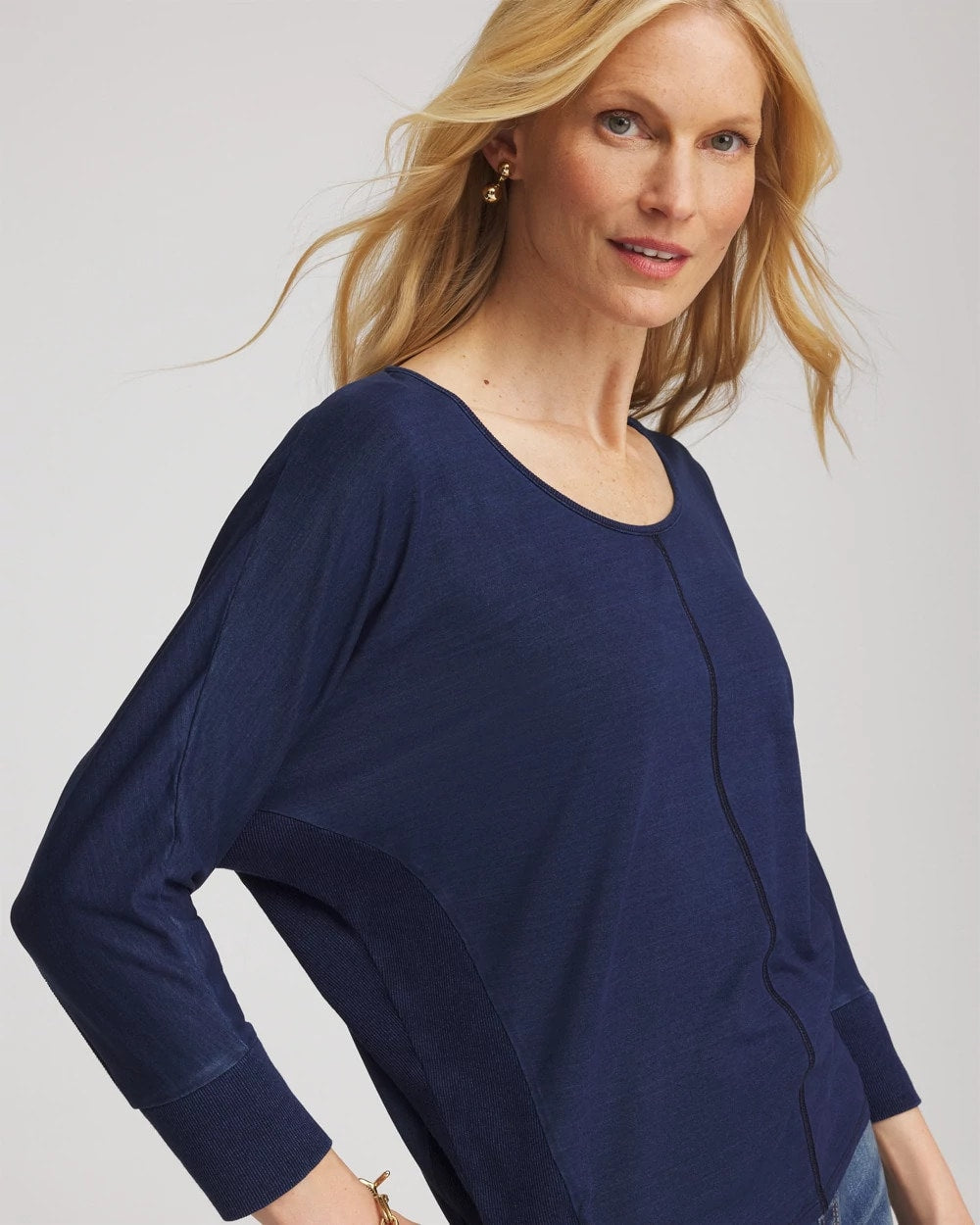 Chico's Sale Riviera Authentic Dolman Denim Tee