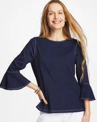 Chico's For Sale Denim Indigo Denim Trumpet Sleeve Top