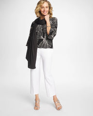 Chico's Sale Black Ginkgo Matte Jersey Bubble Hem Top
