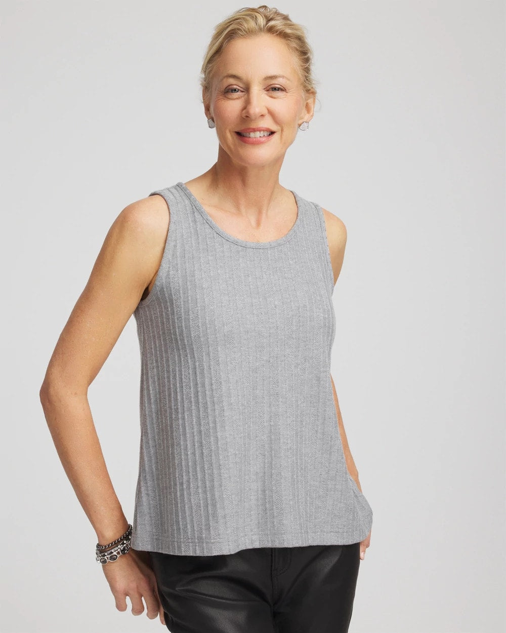 Chico's On Sale Fog Heather Gray Cozy Tank