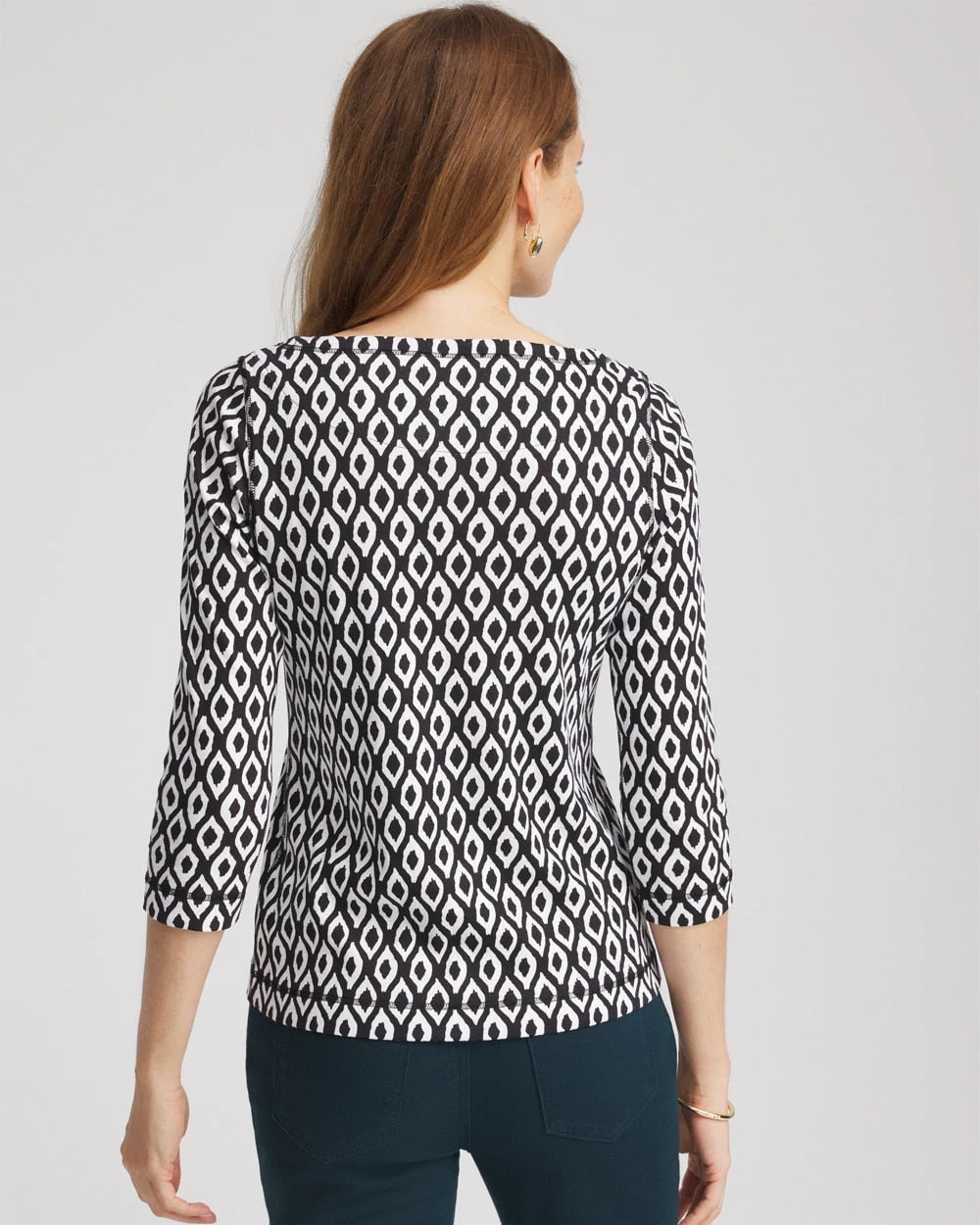 Chico's On Sale Black Pima 3/4 Sleeve Tee