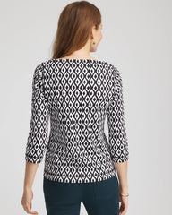 Chico's On Sale Black Pima 3/4 Sleeve Tee