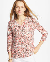 Chico's Online Rose Smoke Pima 3/4 Sleeve Tee