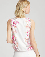 Chico's For Sale Alabaster Tropical Floral Bubble Hem Tee
