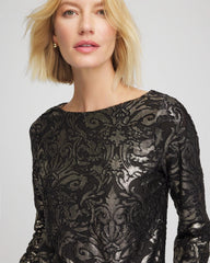 Chico's For Sale Black Art Deco Burnout Jacquard Top