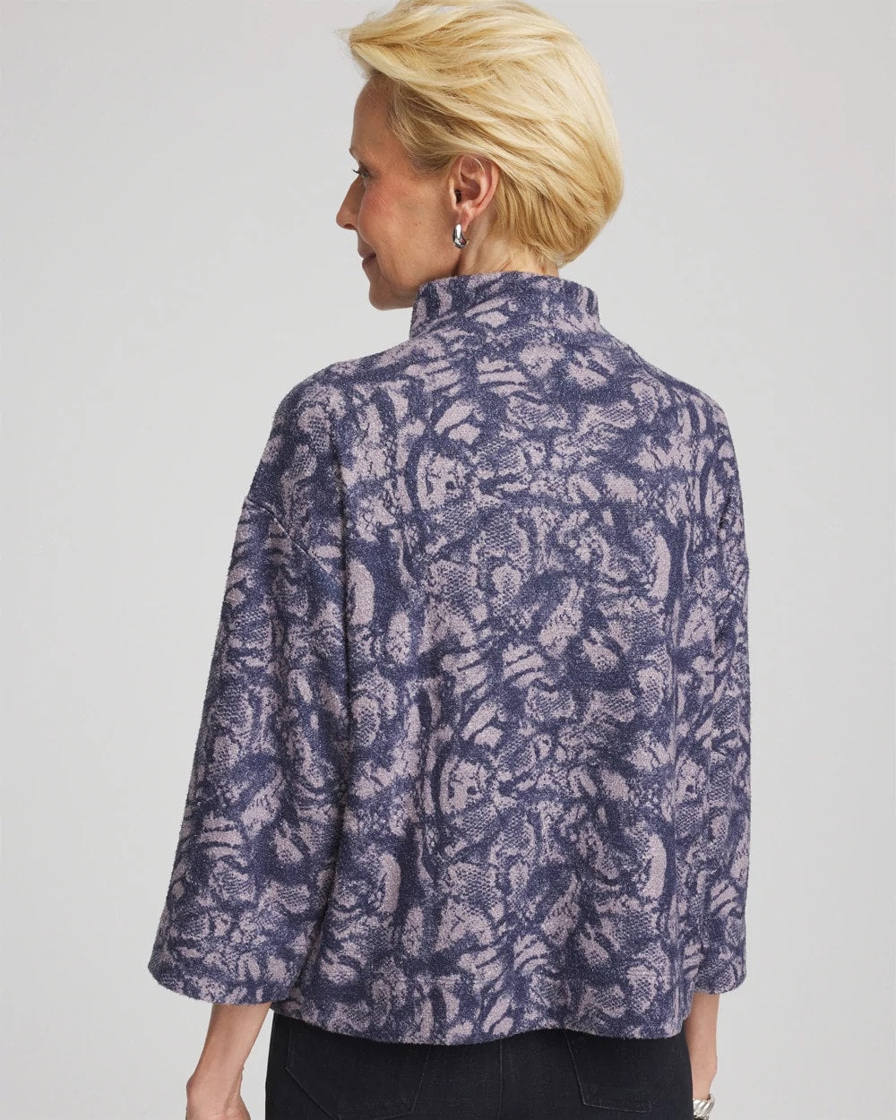 Chico's Sale Indigo Sky Animal Cozy Turtleneck