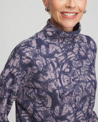 Chico's Sale Indigo Sky Animal Cozy Turtleneck