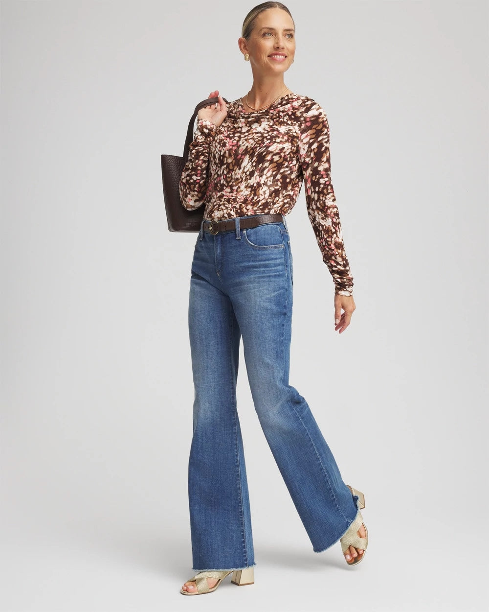 Chico's On Sale Cacao Touch of Cool™ Cowlneck Tee