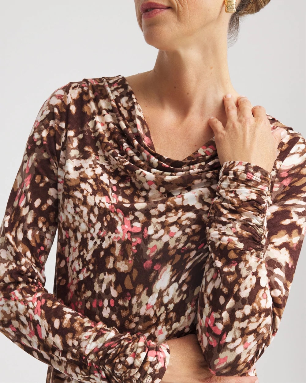Chico's On Sale Cacao Touch of Cool™ Cowlneck Tee