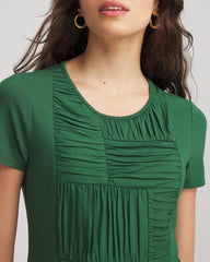 Chico's On Sale Palm Leaf Jersey Knit Ruched Front Tee
