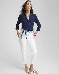 Chico's Sale Riviera Authentic Collared Henley Top