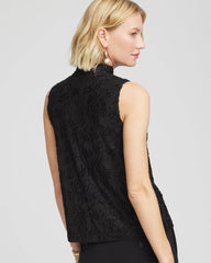 Chico's Online Black Burnout Mockneck Tank