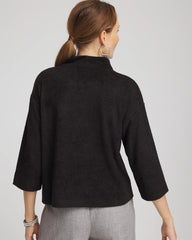 Chico's Discount Black Jacquard Cozy Turtleneck