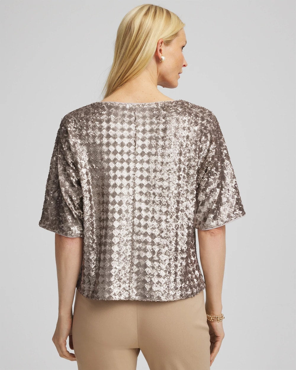 Chico's Sale Gold Art Deco Dolman Sequins Tee