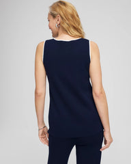 Chico's Outlet Travelers India Ink Travelers™ Tipped Sweater Shell Tank