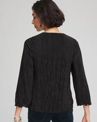 Chico's Online Black Bodre Flare Sleeve Top
