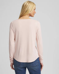 Chico's Outlet Rose Smoke Cowlneck Long-Sleeved Tee