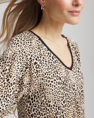Chico's Sale Ecru Leopard Braided Linen Top