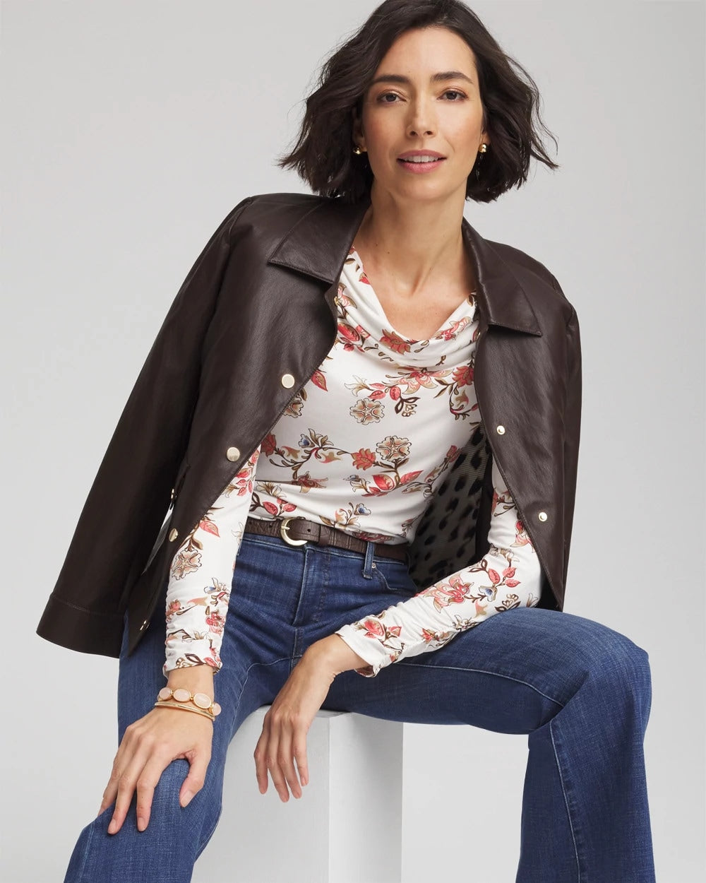 Chico's Outlet Ecru Touch of Cool™ Long-Sleeved Cowlneck Tee