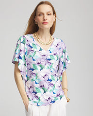 Chico's On Sale Gentle Lavender Touch of Cool™ Lily Handkerchief-Sleeve V-Neck Tee