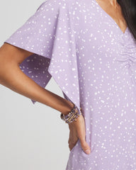 Chico's Discount Gentle Lavender Touch of Cool™ Handkerchief-Sleeve V-Neck Tee