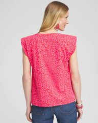 Chico's Online Watermelon Punch Island Tuck Sleeve Tee