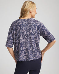 Chico's Outlet Indigo Sky Animal Cozy Crewneck Tee