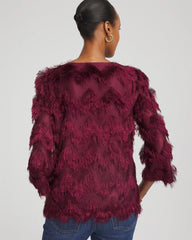 Chico's For Sale Deep Chianti Chevron Fringe Party Top