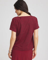 Chico's Online Russet Red Zenergy® UPF Geo-Print Dolman Top