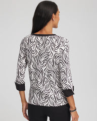 Chico's Online Black Pima Jewel Neck Contrast Tee