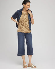 Chico's Online Cafe Aroma Sleeveless Ruffle-Appliqué Tank Top