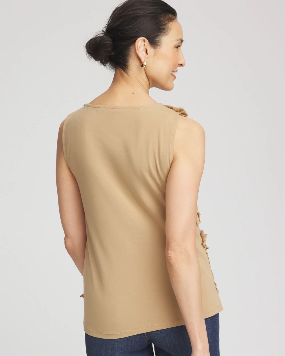 Chico's Online Cafe Aroma Sleeveless Ruffle-Appliqué Tank Top