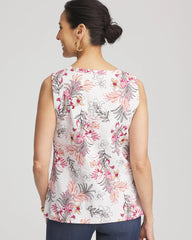 Chico's Discount Alabaster Floral Sleeveless V-Neck Tank