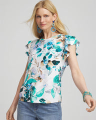 Chico's Outlet Alabaster Touch of Cool™ Flutter Sleeve Tee