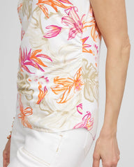 Chico's On Sale Alabaster Touch of Cool™ Tropical Floral Dolman Tee