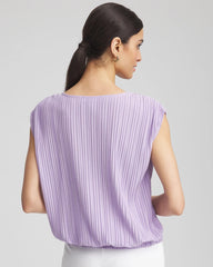 Chico's For Sale Gentle Lavender Pleated Bubble-Hem Tee
