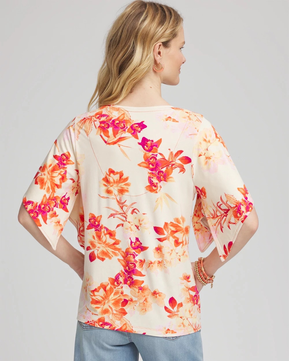Chico's Online Sunset Peach Touch of Cool™ Handkerchief-Sleeve V-Neck Tee