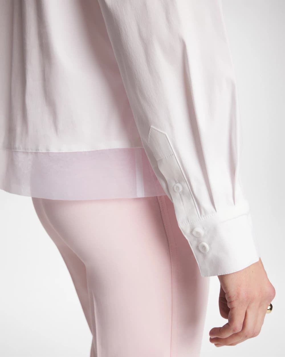 Chico's Outlet Alabaster Poplin Organza Collared Shirt