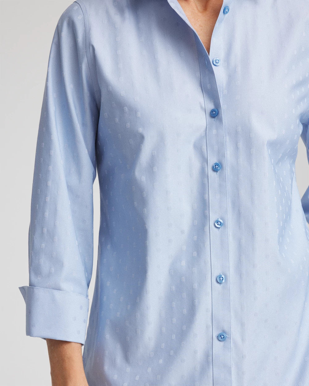 Chico's On Sale Tidal Blue No Iron™ Striped Jacquard Sateen Shirt