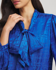Chico's Online Cobalt Stone Jacquard Tie-Front Blouse