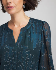 Chico's For Sale Teal Shadow Novelty Texture Blouse