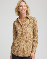 Chico's Outlet Gold No Iron™ Jacquard Scrolls  Shirt