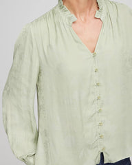 Chico's On Sale Sage Meadow Jacquard Georgette Peasant Blouse