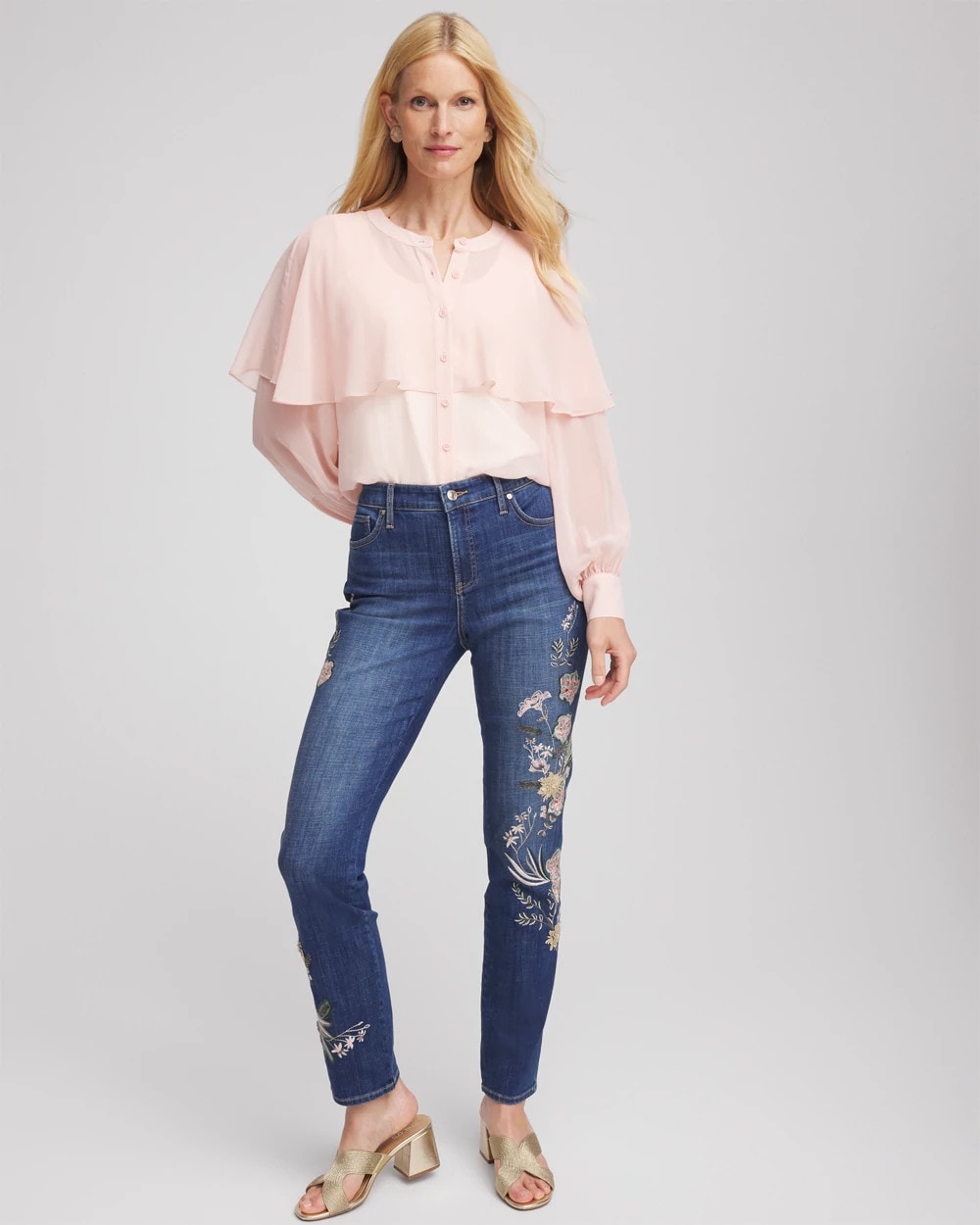 Chico's For Sale Rose Smoke Georgette Cape Blouse