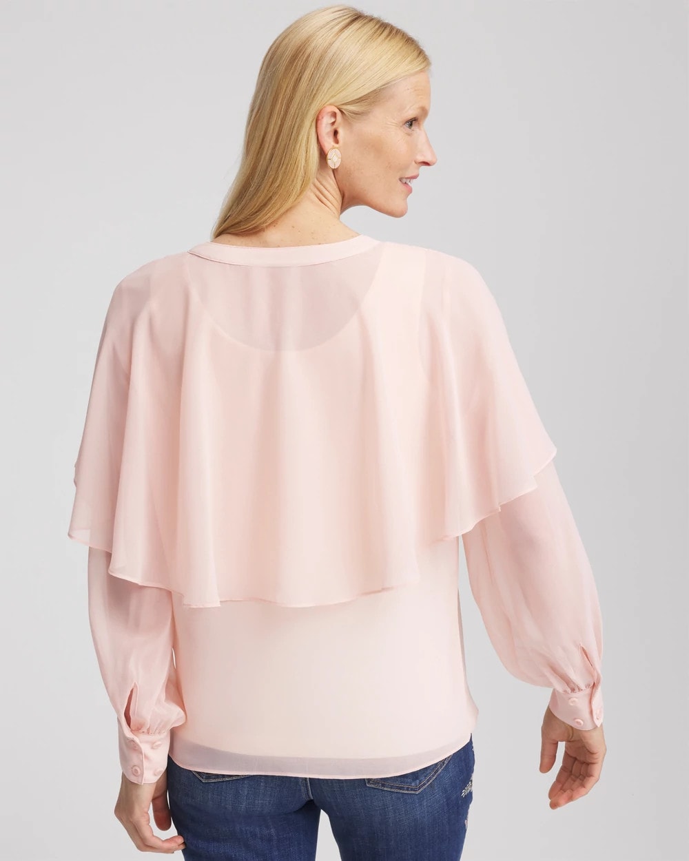 Chico's For Sale Rose Smoke Georgette Cape Blouse